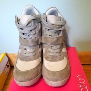 Suede wedge sneakers